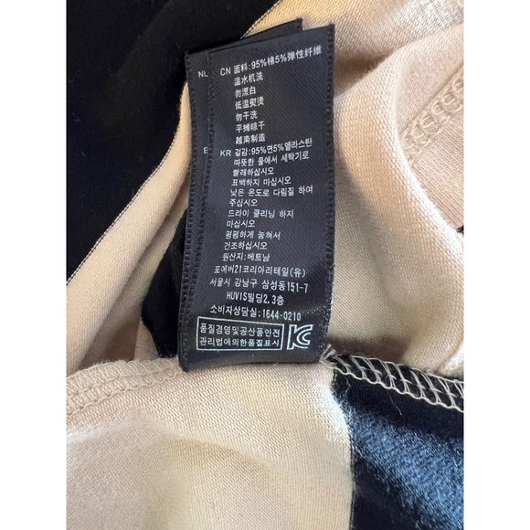 Xaci Women’s Dress Large Fitted Black Beige Mini Stretch 3/4 Sleeve Stripes - Picture 14 of 14